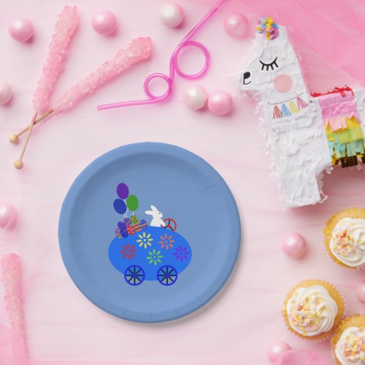 Assiettes En Carton Voiture d'oeufs de lapin no 3 Plaques en papier (Fête)