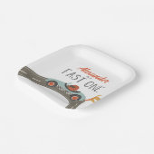 Assiettes En Carton Voiture Fast One bleue Race Anniversaire (Angulaire)