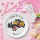 Assiettes En Carton Voiture jaune classique 1931 (Fête)