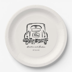 Assiettes En Carton Voiture Mariée Favoris De Mariage Personnalisé