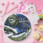 Assiettes En Carton Voiture Vintage Bleue 1957 Chevy (Fête)