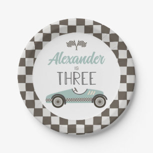 Assiettes En Carton Voiture vintage Trois Plaques Papier Anniversaire