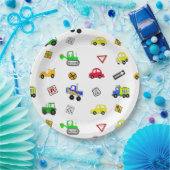 Assiettes En Carton Voitures, Camions, Signes de circulation Fête d'an (Fête)