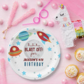 Assiettes En Carton Vol spatial off 4e anniversaire (Fête)