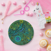 Assiettes En Carton Voler, voler la libellule sur le vert émeraude (Fête)