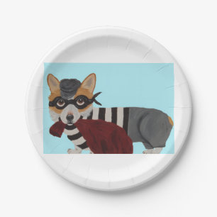 Assiettes En Carton Voleur de friandises Welsh Corgi cambrioleur