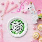 Assiettes En Carton Volley-ball vert (Fête)