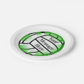 Assiettes En Carton Volley-ball vert (Angle)