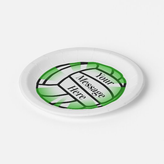 Assiettes En Carton Volley-ball vert (Angle)