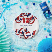 Assiettes En Carton volley bleu rouge garçons filles fête d'anniversai (Fête)