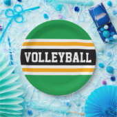 Assiettes En Carton VOLLEYBALL amusant Vert clair Brise Jaune Noir (Fête)