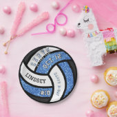 Assiettes En Carton Volleyball Anniversaire Parties scintillant bleue (Fête)