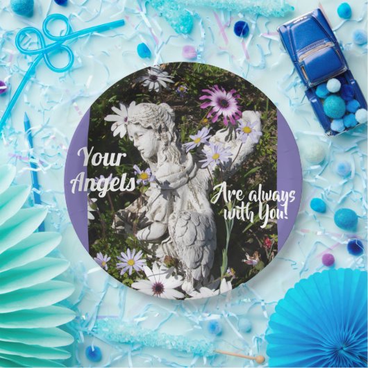 Assiettes En Carton Vos anges sont toujours avec vous l'Ange Floral (Fête)