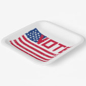 Assiettes En Carton Vote avec le drapeau américain (Angulaire)