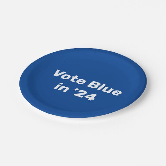 Assiettes En Carton Vote Blue en 2024 (Angle)