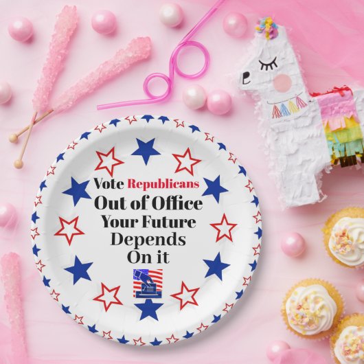 Assiettes En Carton Vote des républicains hors fonction (Fête)