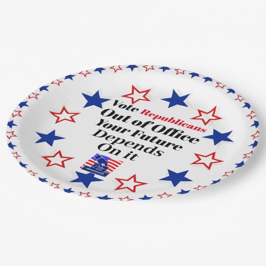 Assiettes En Carton Vote des républicains hors fonction (Angle)