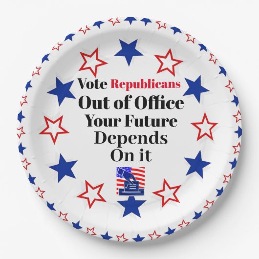 Assiettes En Carton Vote des républicains hors fonction (Devant)
