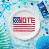 Assiettes En Carton Voter Avec Les États-Unis Plaques Papier Drapeau (Fête)