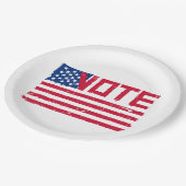 Assiettes En Carton Voter Avec Les États-Unis Plaques Papier Drapeau (Angle)