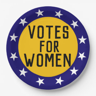 Assiettes En Carton Votes pour la goupille historique de suffragette