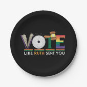 Assiettes En Carton Votez Comme Ruth Vous A Envoyé Gavel Feminists Lgb (Devant)