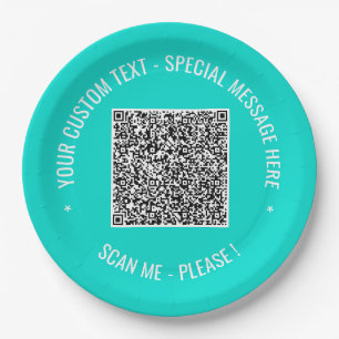 Assiettes En Carton Votre code QR et vos plaques de papier texte perso
