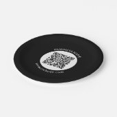 Assiettes En Carton Votre code QR téléchargé | Texte et couleurs modif (Angle)