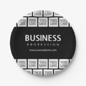 Assiettes En Carton Votre logo Motif et nom commercial modifiable (Devant)