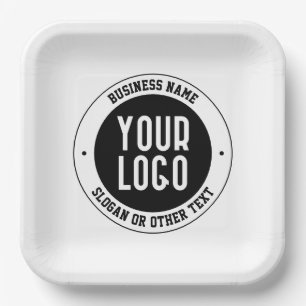 Assiettes En Carton Votre logo ou conception d'entreprise   Texte édit