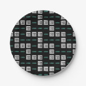 Assiettes En Carton Votre logo ou image | Zig Zag Motif avec deux imag (Devant)