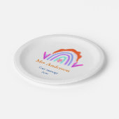Assiettes En Carton Votre message e ajouter nom de texte rainbow profe (Angle)