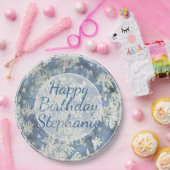 Assiettes En Carton Votre message Frozen Photo Abstraite - Bokeh (Fête)