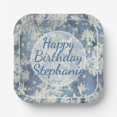 Assiettes En Carton Votre message Frozen Photo Abstraite - Bokeh (Recto)