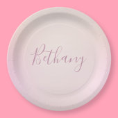 Assiettes En Carton Votre nom | Elegant Script Soft Ombre