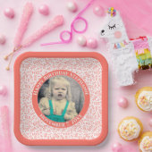 Assiettes En Carton Votre photo 105 nombre aléatoire Motif coral/blanc (Fête)