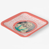 Assiettes En Carton Votre photo 105 nombre aléatoire Motif coral/blanc (Angulaire)