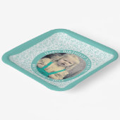 Assiettes En Carton Votre photo 30 Motif de nombre aléatoire Turquoise (Angulaire)