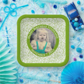 Assiettes En Carton Votre photo 50 Random Number Motif Vert/Blanc (Fête)