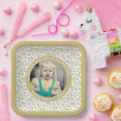 Assiettes En Carton Votre Photo 75 Motif au hasard Gold/White (Fête)