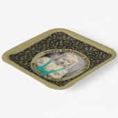 Assiettes En Carton Votre Photo 90 Random Number Motif Noir/Or (Angulaire)