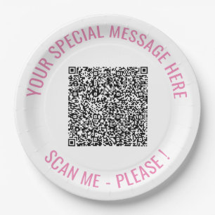 Assiettes En Carton Votre QR Code Scan Info Plaques de papier texte pe