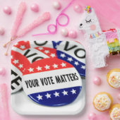 Assiettes En Carton Votre vote compte le jeu d'élections (Fête)