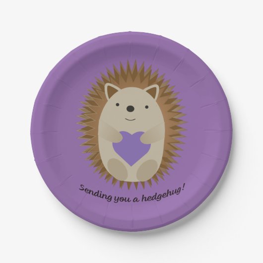 Assiettes En Carton Vous envoyer un hérisson de Hedgehug (Devant)