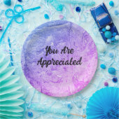 Assiettes En Carton Vous Êtes Apprécié Abstrait Merci Rose Bleu (Fête)