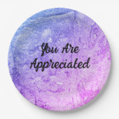 Assiettes En Carton Vous Êtes Apprécié Abstrait Merci Rose Bleu (Devant)
