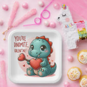 Assiettes En Carton Vous êtes Dinomite Valentine Cute Dinosaur Love (Fête)