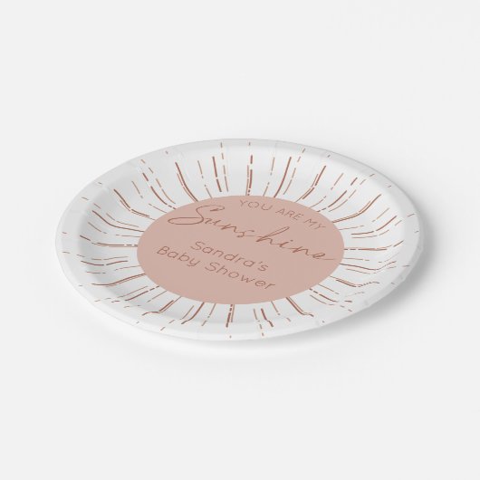 Assiettes En Carton Vous Êtes Mon Baby shower Sunshine (Angle)