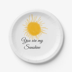 Assiettes En Carton vous êtes mon soleil jaune orange rayons de soleil