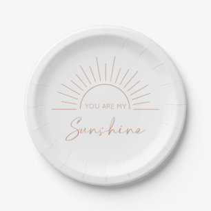 Assiettes En Carton Vous Êtes Mon Sunshine Boho Baby shower Moderne